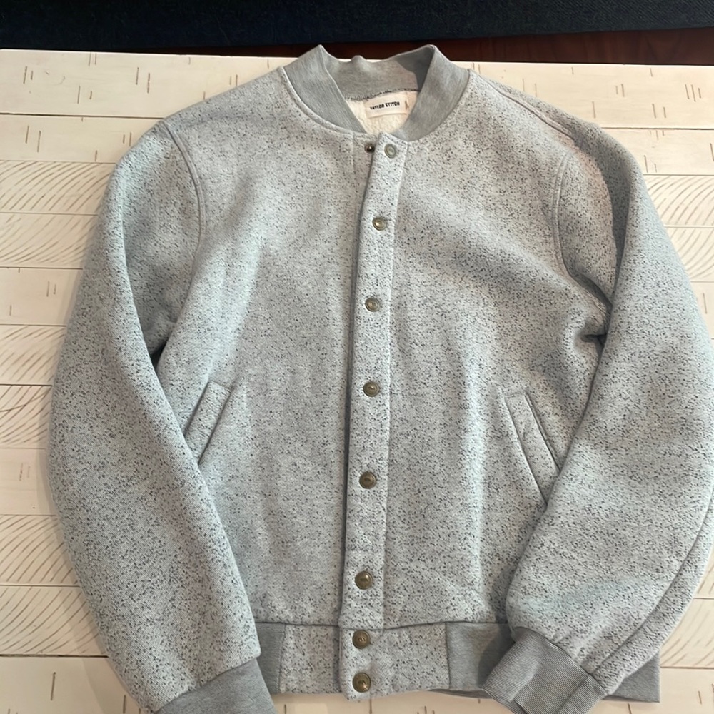 Taylor Stitch gray bomber jacket size large